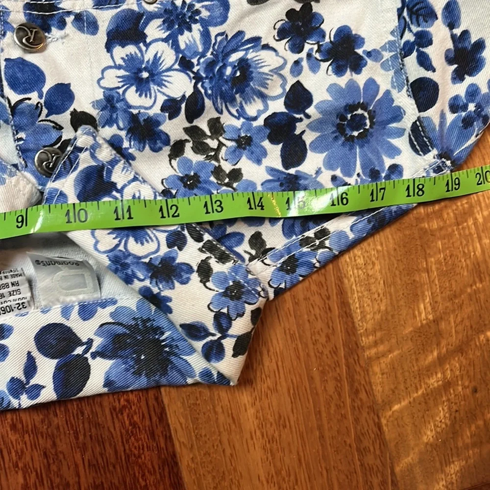 Roaman’s Blue & White Floral Denim Jacket 16W - Picture 14 of 15